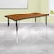 Flash Furniture Rectangle 28 W, 47.5 L, 30.25 H, Chrome, Laminate, Particleboard, Steel, Wood Grain XU-A3048-CON-OAK-T-A-GG - alternate 1
